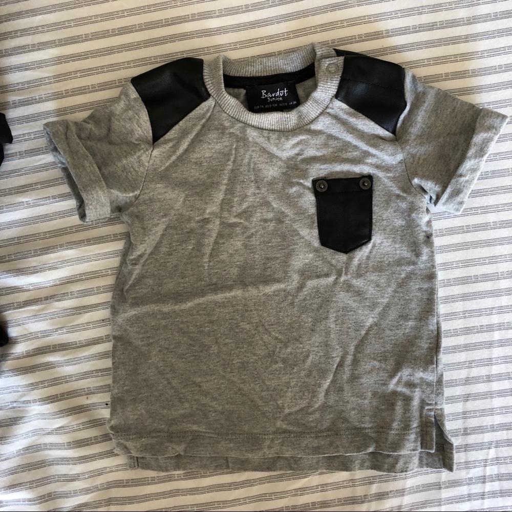 Toddler shirt with faux leather accents